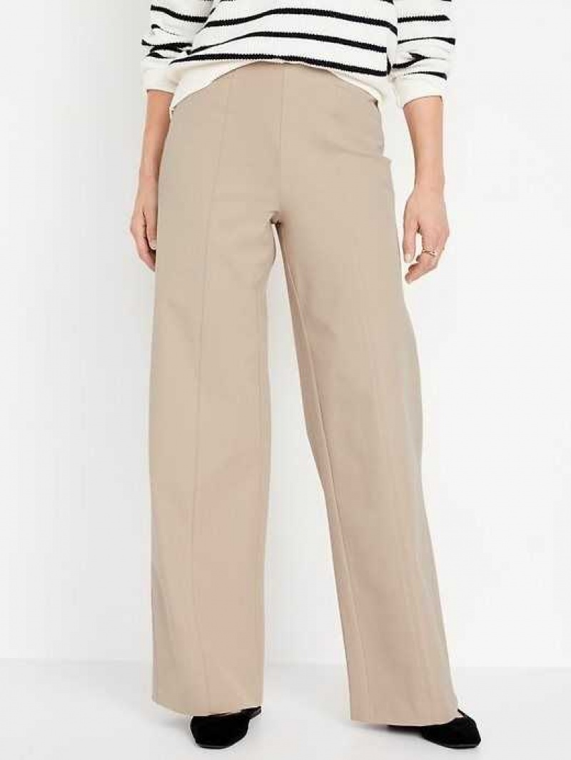 Old Navy High-Waisted Pull-On Pixie Wide-Leg Pants Beige | XDI369540