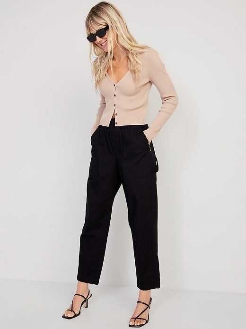 Old Navy High-Waisted Pulla Utility Pants Black | ECI038952