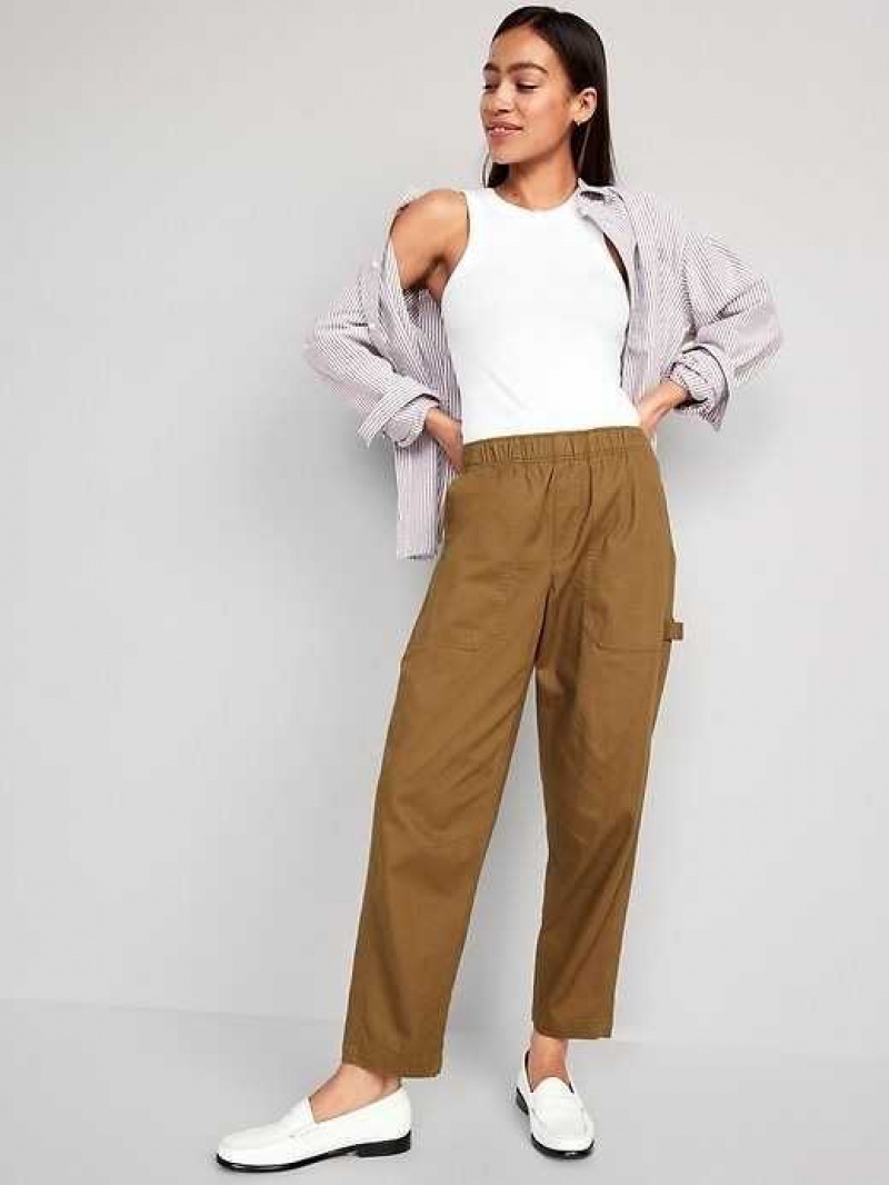 Old Navy High-Waisted Pulla Utility Pants Falconry | ARV089732