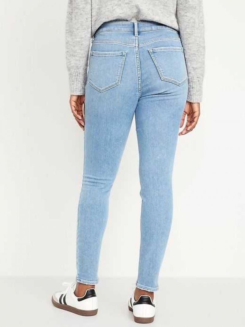 Old Navy High-Waisted Rockstar Super-Skinny Built-In Warm Jeans Light Wash | OMG043875