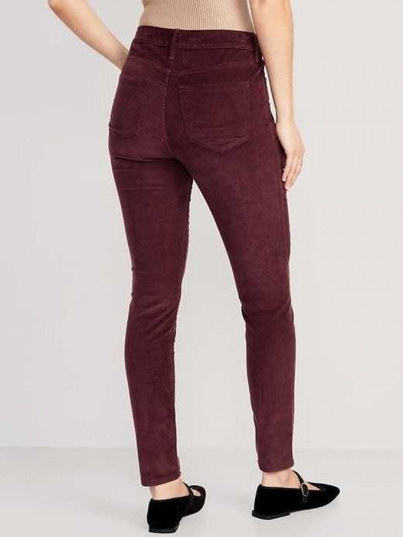 Old Navy High-Waisted Rockstar Super-Skinny Corduroy Pants Raisin Arizona | YPZ945703