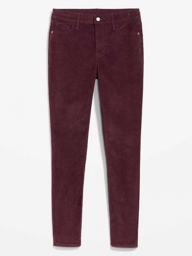 Old Navy High-Waisted Rockstar Super-Skinny Corduroy Pants Raisin Arizona | YPZ945703