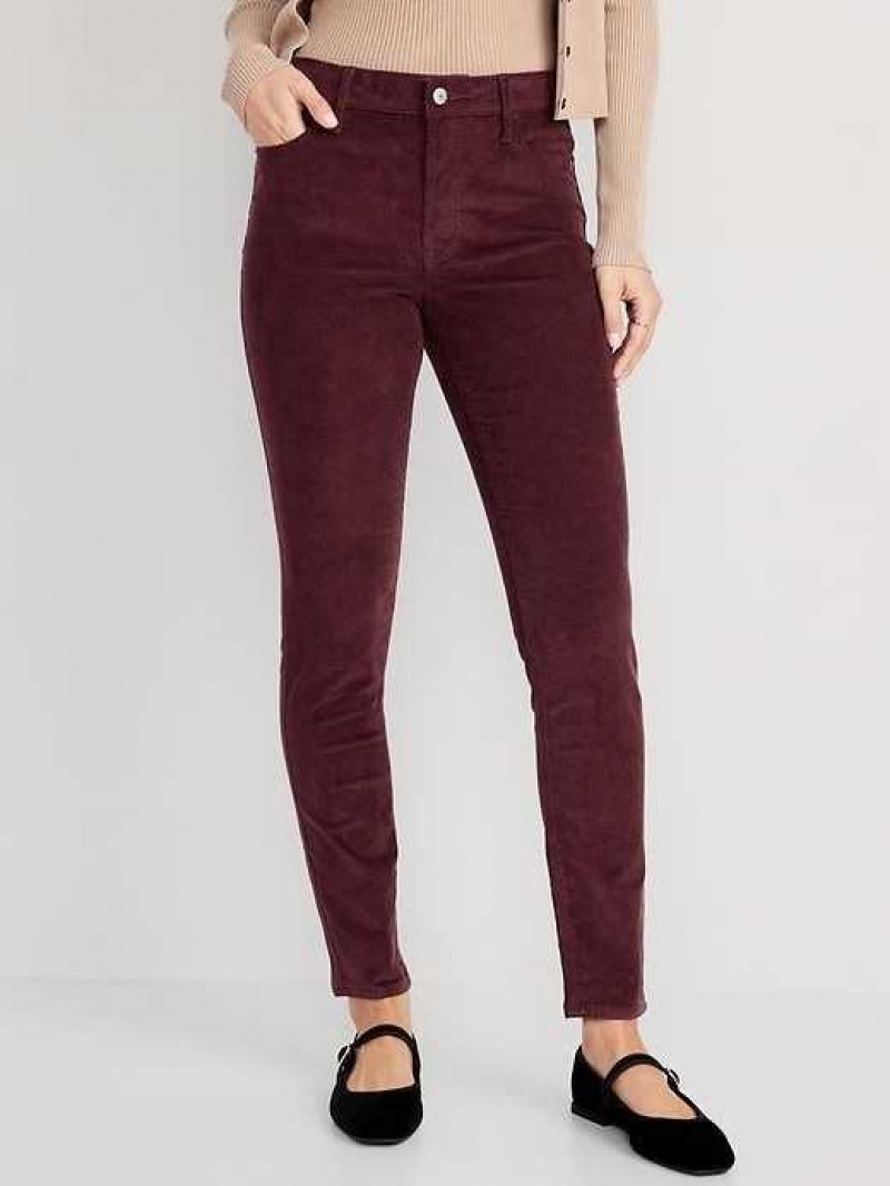 Old Navy High-Waisted Rockstar Super-Skinny Corduroy Pants Raisin Arizona | YPZ945703