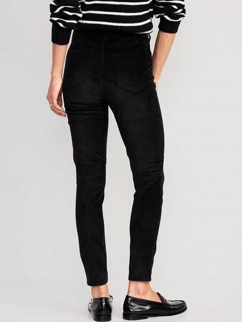 Old Navy High-Waisted Rockstar Super-Skinny Corduroy Pants Black | EGZ746513