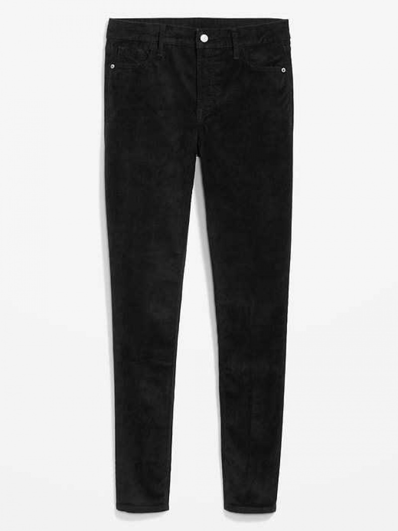 Old Navy High-Waisted Rockstar Super-Skinny Corduroy Pants Black | EGZ746513