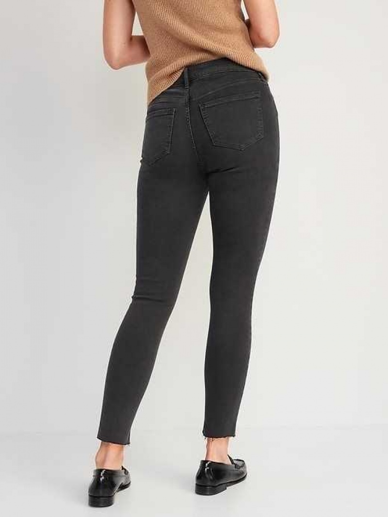 Old Navy High-Waisted Rockstar Super-Skinny Black Cut-Off Ankle Jeans Black | DPR851470