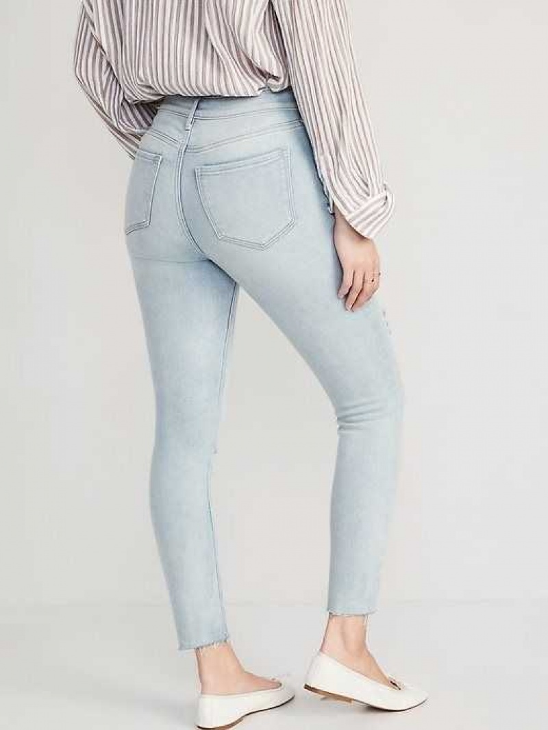 Old Navy High-Waisted Rockstar Super-Skinny Distressed Ankle Jeans Karen | WTJ681274