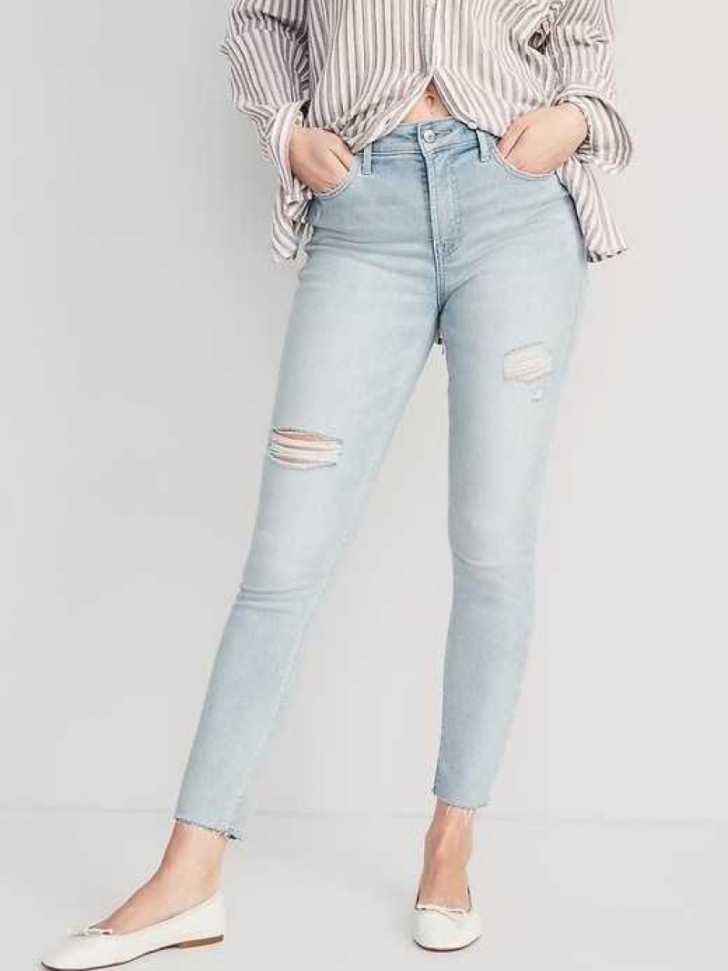 Old Navy High-Waisted Rockstar Super-Skinny Distressed Ankle Jeans Karen | WTJ681274