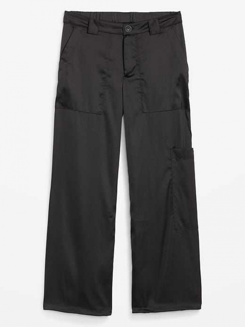 Old Navy High-Waisted Satin Cargo Jogger Pants Blackjack | XAP864279