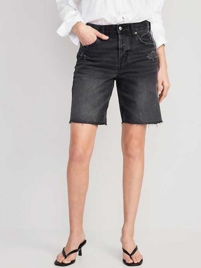 Old Navy High-Waisted Slouchy Button-Fly Cut-Off Jean Shorts Leni | SEV854672