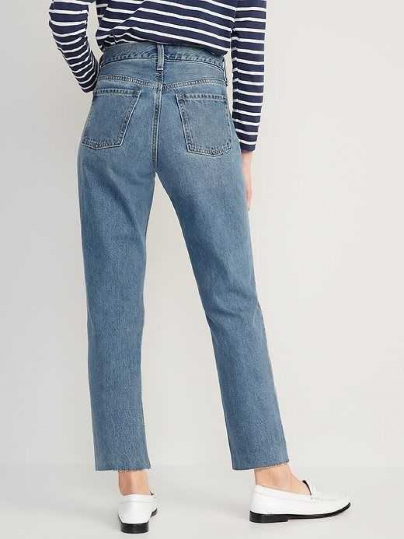 Old Navy High-Waisted Slouchy Straight Cropped Ripped Jeans Susan | FEW860517