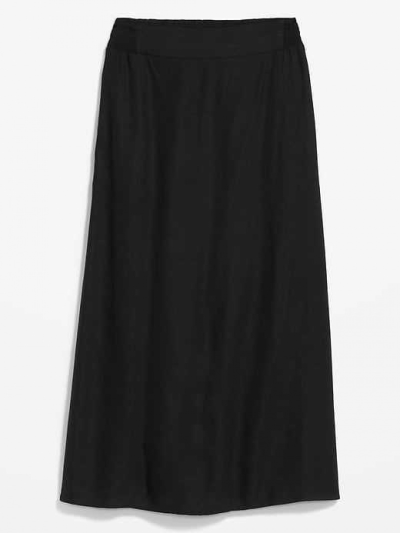 Old Navy High-Waisted Smocked Crepe Maxi Skirt Blackjack | HZR863042