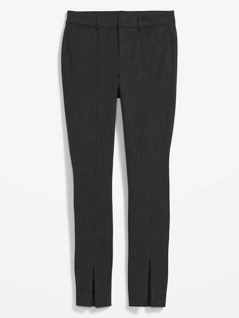 Old Navy High-Waisted Split-Front Pixie Skinny Pants Dark Grey | ACT051638