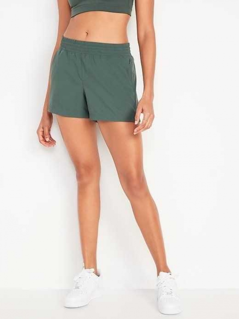 Old Navy High-Waisted StretchTech Shorts Green | ZHX380491