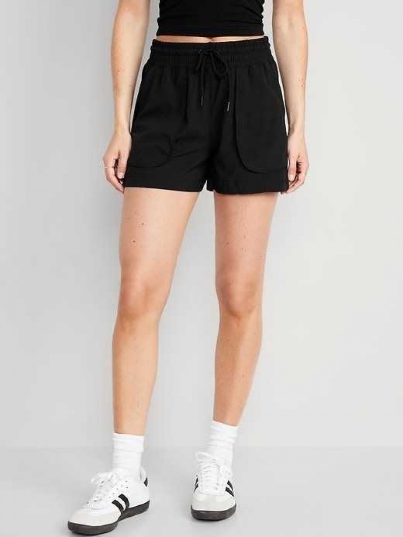 Old Navy High-Waisted StretchTech Shorts Black | HCV324690