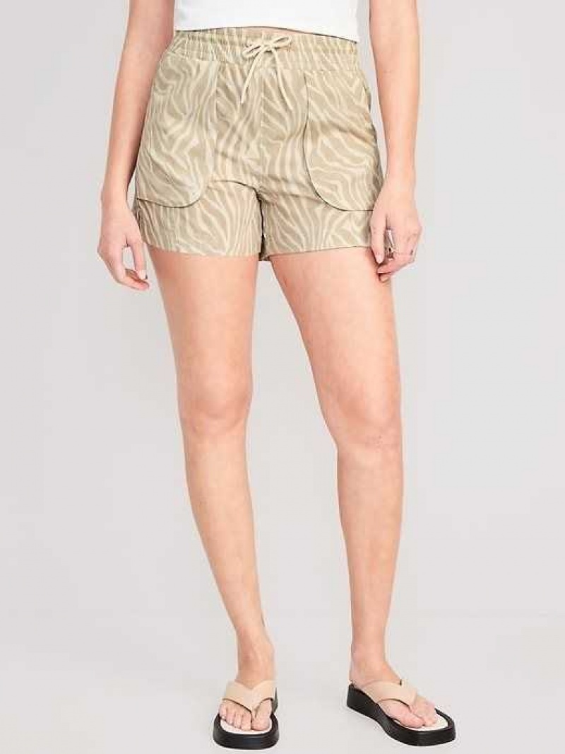 Old Navy High-Waisted StretchTech Shorts Zebra | GVH832974