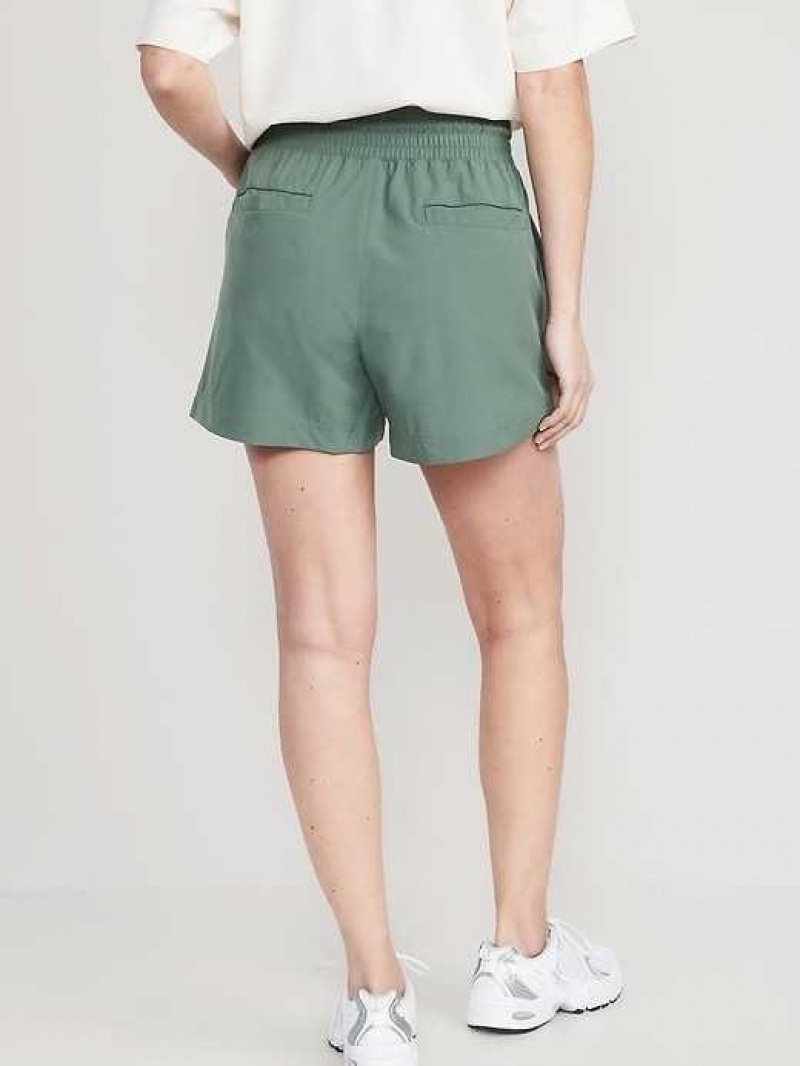 Old Navy High-Waisted StretchTech Shorts Green | AXN501723