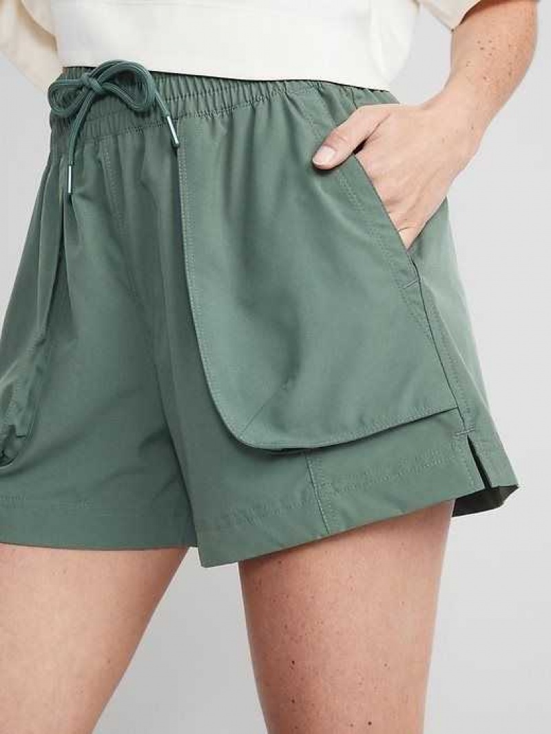 Old Navy High-Waisted StretchTech Shorts Green | AXN501723