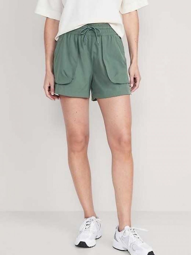 Old Navy High-Waisted StretchTech Shorts Green | AXN501723