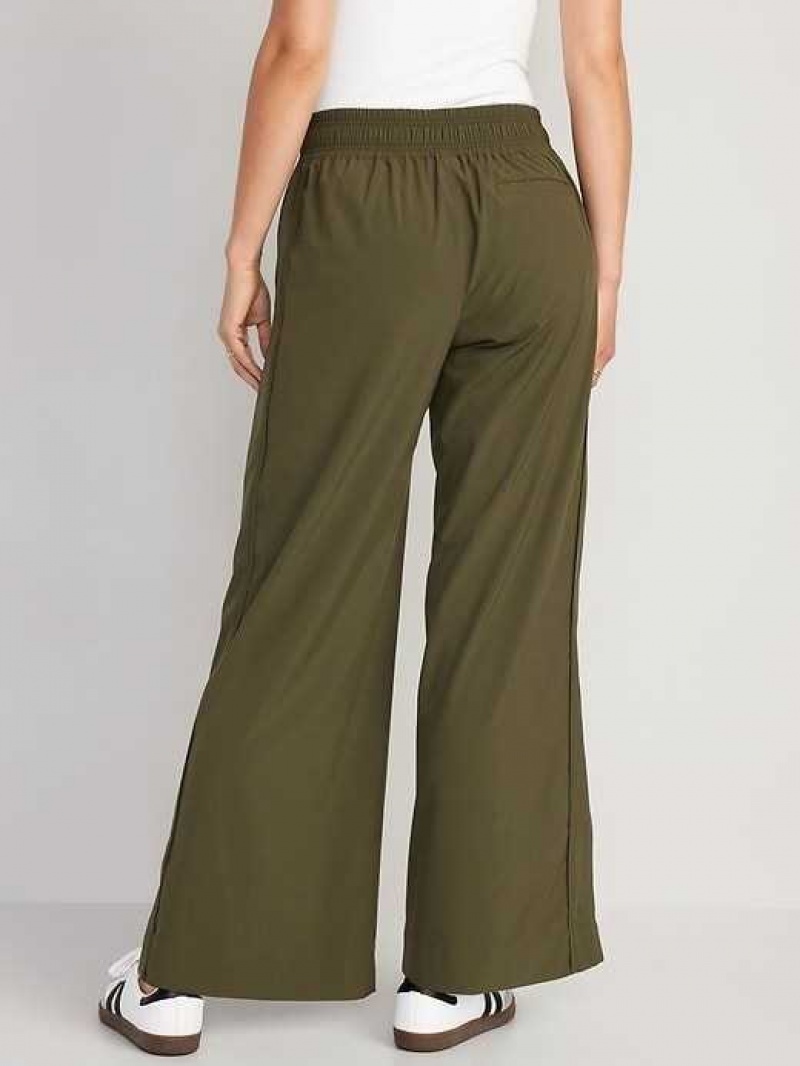 Old Navy High-Waisted StretchTech Split-Hem Wide-Leg Pants Conifer | FIE706839