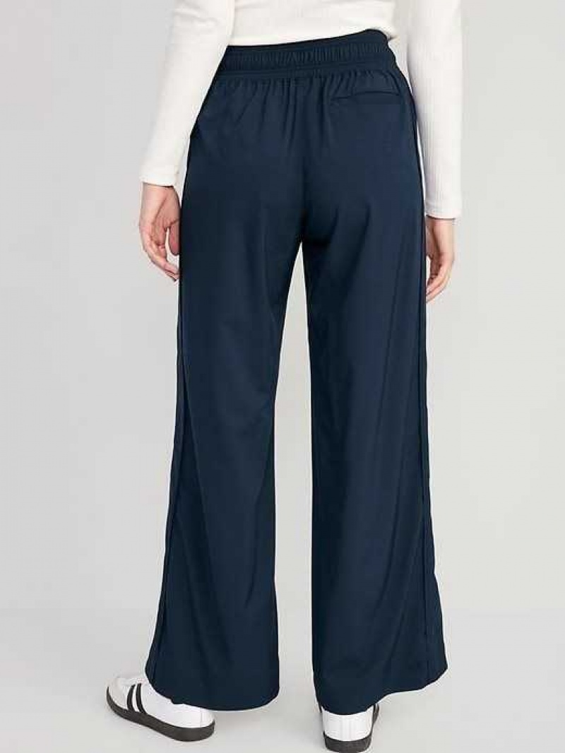 Old Navy High-Waisted StretchTech Split-Hem Wide-Leg Pants Navy | DRU760259