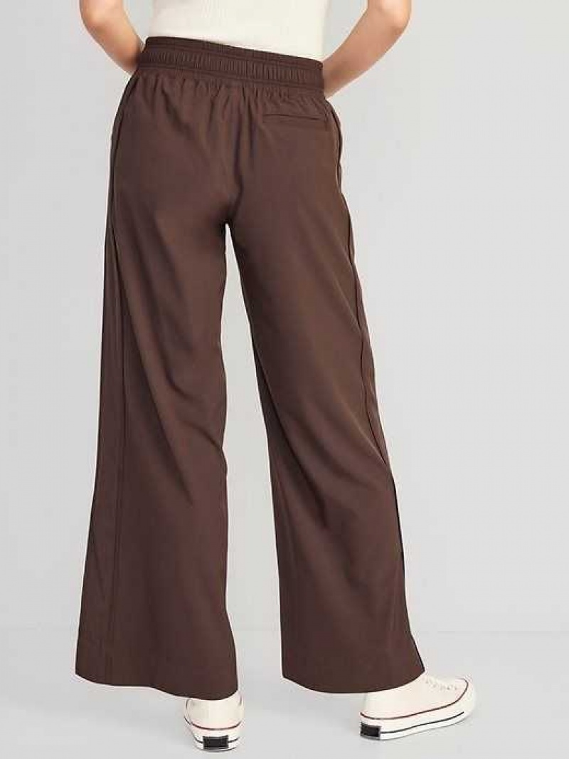 Old Navy High-Waisted StretchTech Split-Hem Wide-Leg Pants French Roast | AYB308924