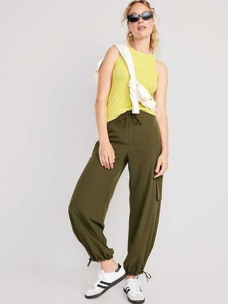 Old Navy High-Waisted StretchTech Wide-Leg Cargo Pants Conifer | JBE174825