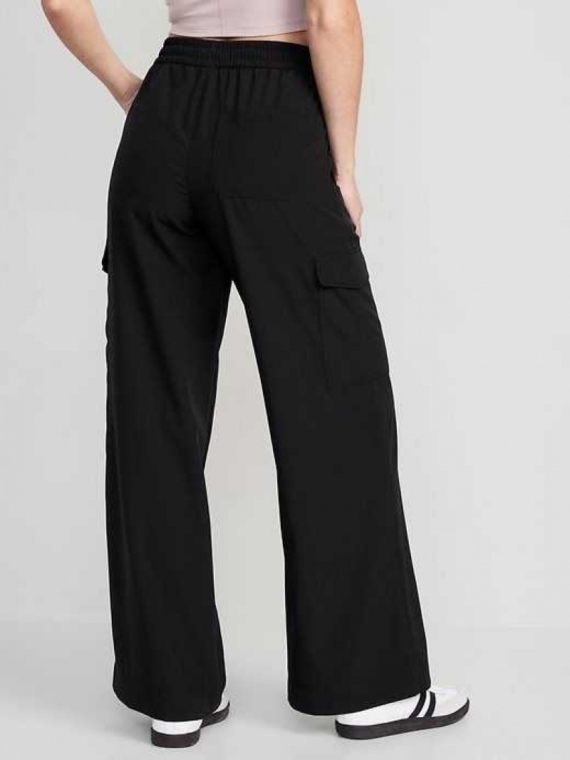 Old Navy High-Waisted StretchTech Wide-Leg Cargo Pants Black | FDW256843