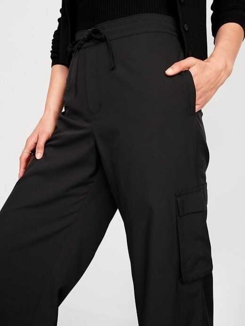 Old Navy High-Waisted StretchTech Wide-Leg Cargo Pants Black | WVB256980