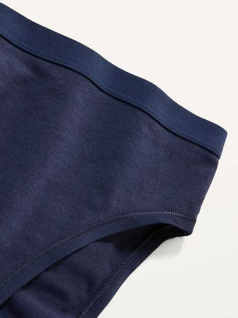 Old Navy High-Waisted Supima Cotton-Blend Bikini Underwear Navy | DSJ793251