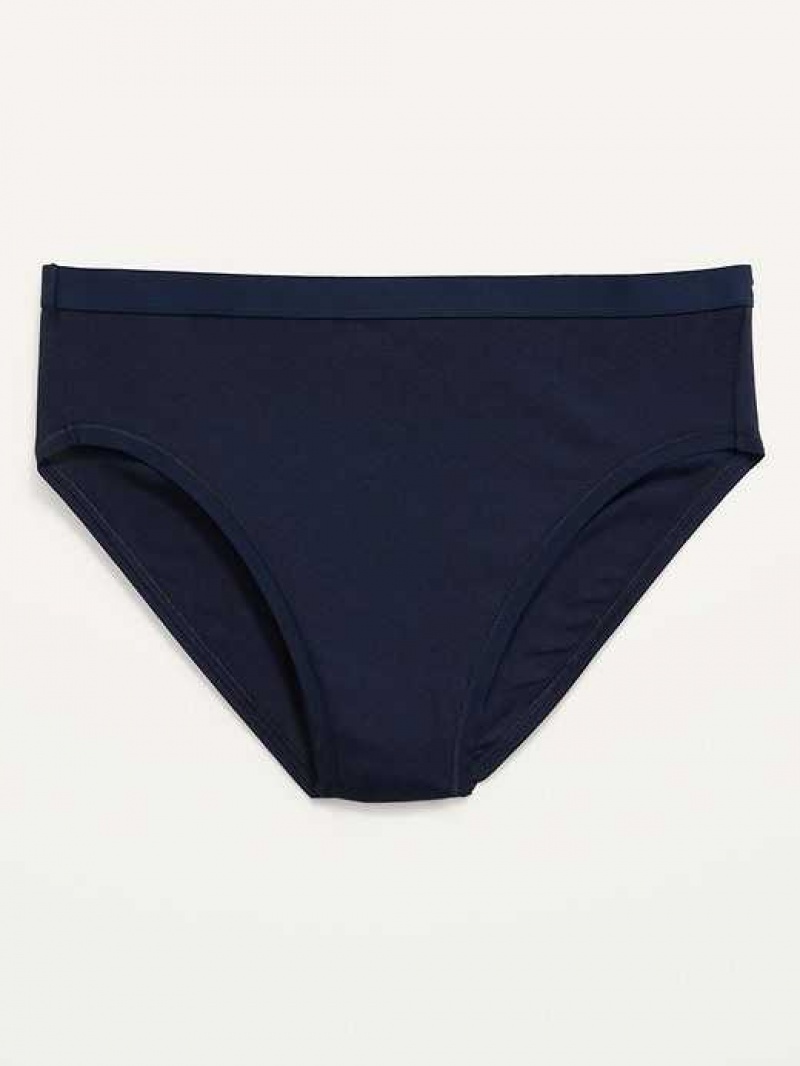 Old Navy High-Waisted Supima Cotton-Blend Bikini Underwear Navy | DSJ793251