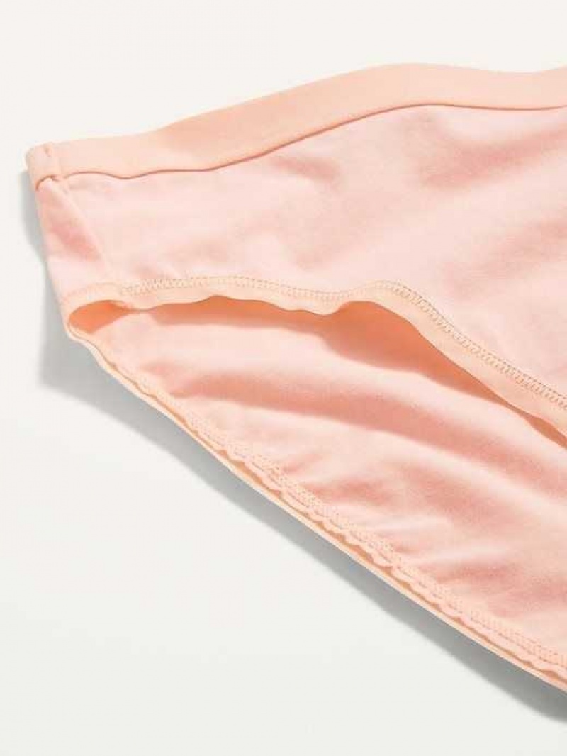 Old Navy High-Waisted Supima Cotton-Blend Bikini Underwear Pink | CNV439076