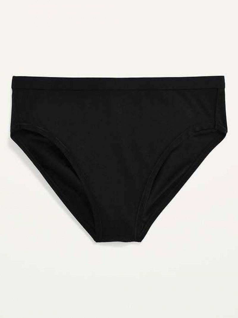 Old Navy High-Waisted Supima Cotton-Blend Bikini Underwear Black | XPI796531