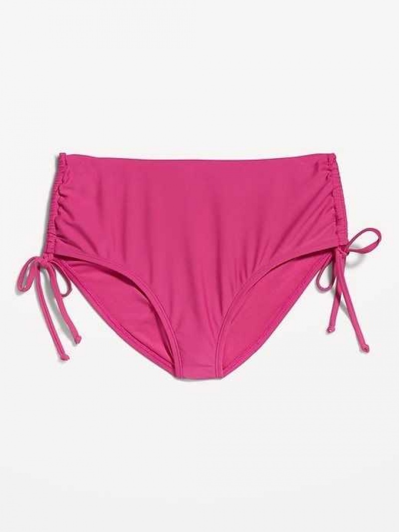 Old Navy High-Waisted Tie-Cinched Bikini Swim Bottoms Dragon Fruit | LEZ385641