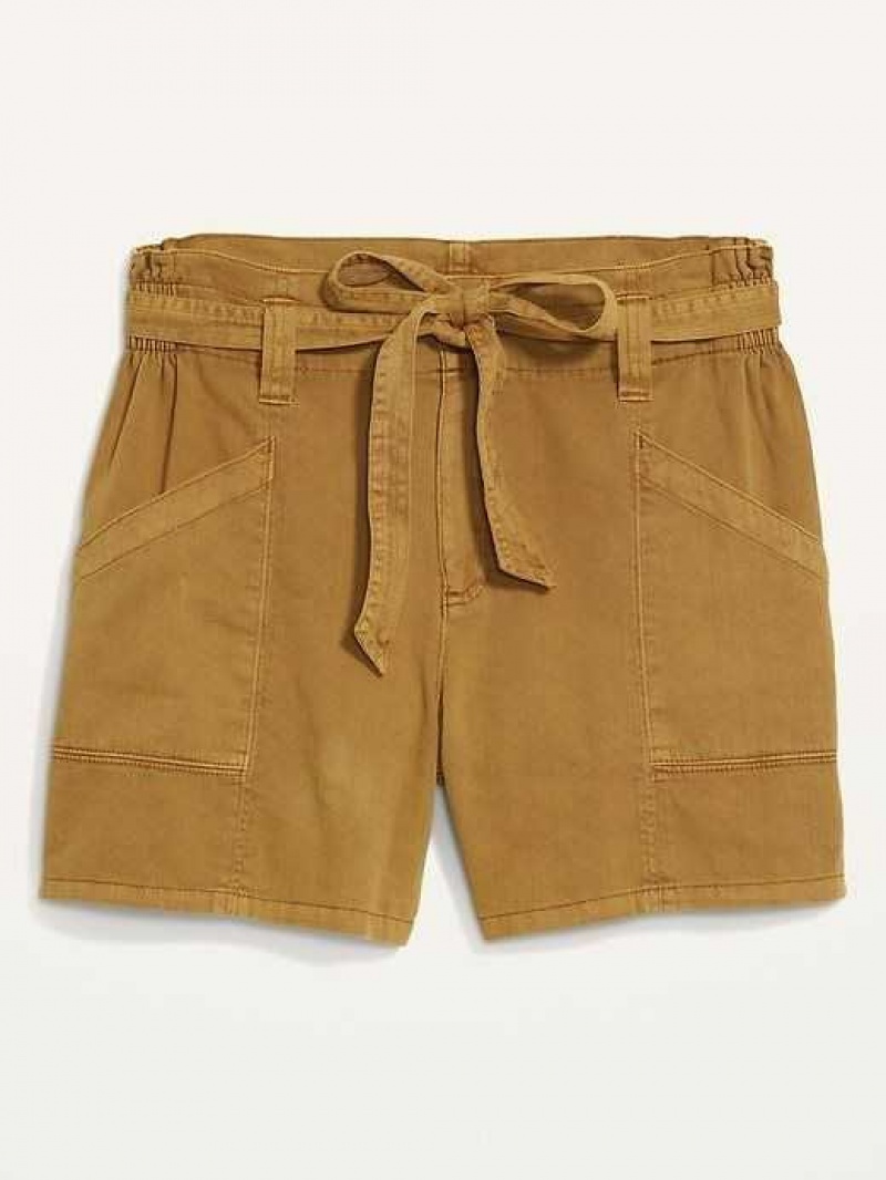 Old Navy High-Waisted Twill Workwear Shorts Gold | JLD769543