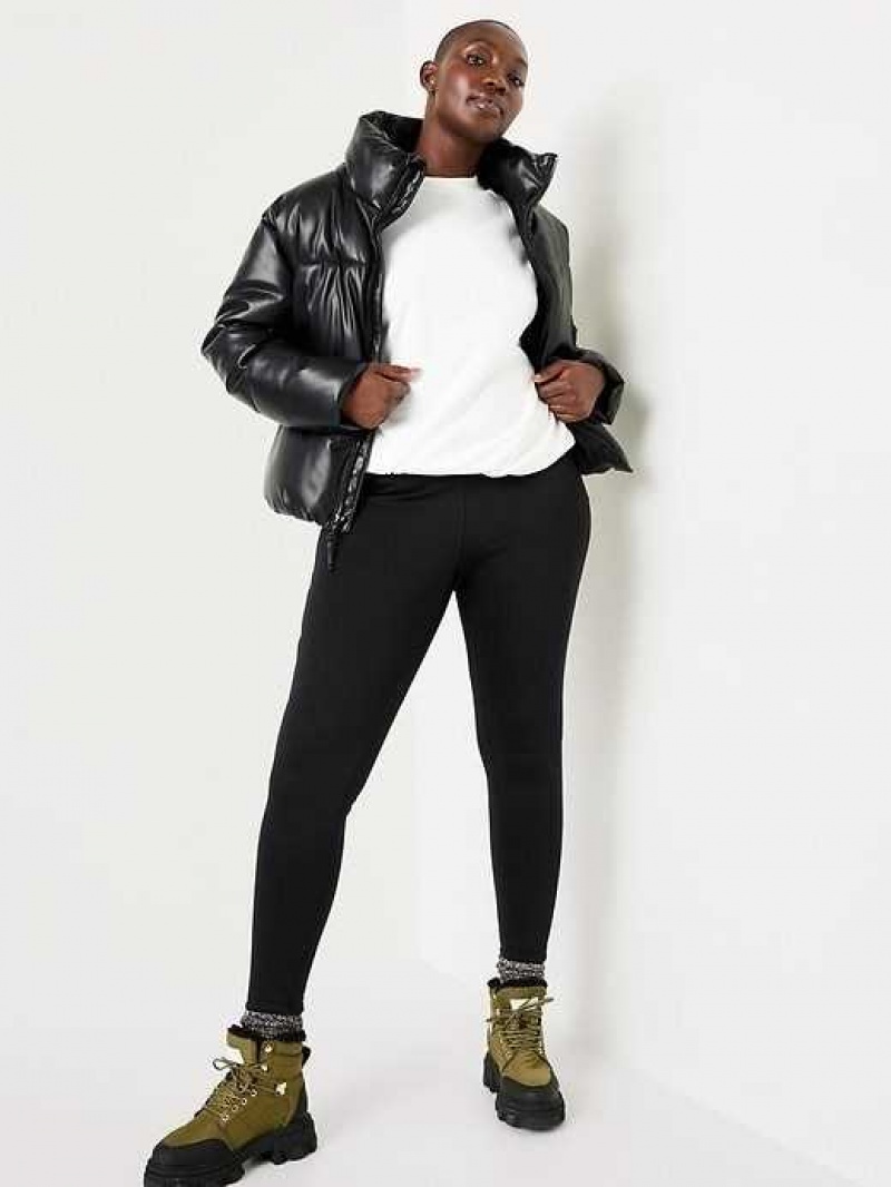 Old Navy High-Waisted UltraCoze Leggings Black | WDM458193