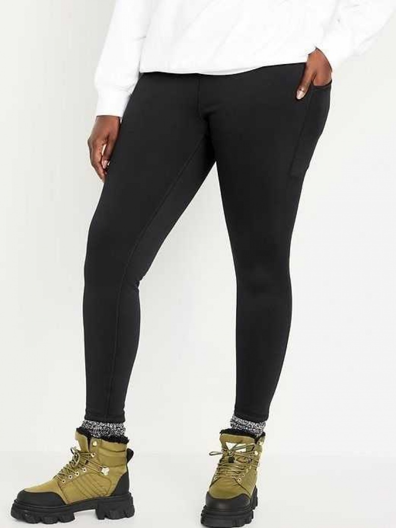 Old Navy High-Waisted UltraCoze Leggings Black | WDM458193