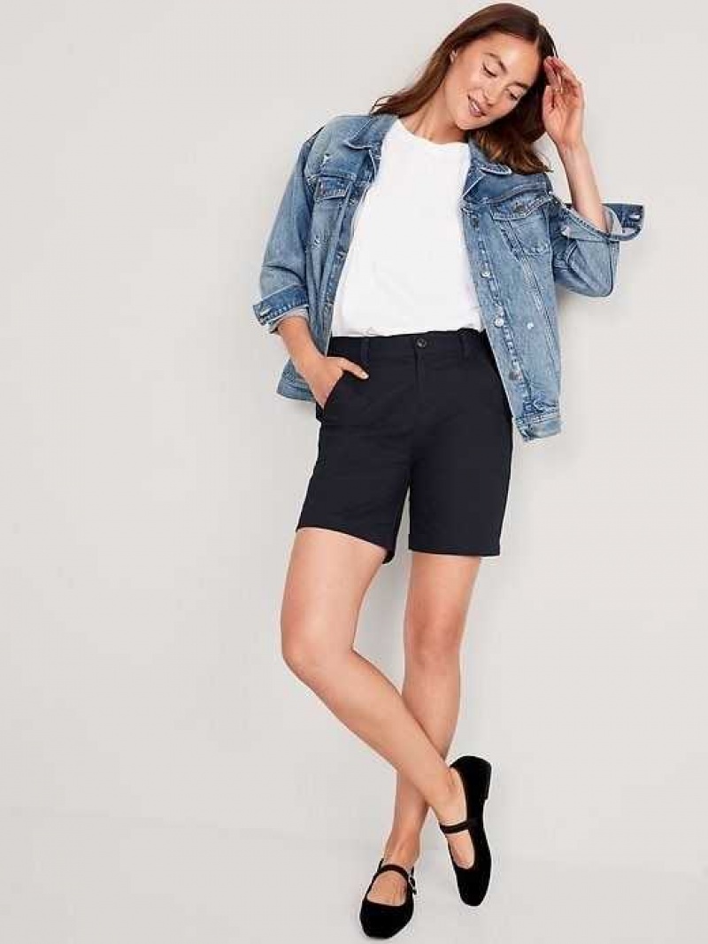 Old Navy High-Waisted Uniform Bermuda Shorts Inkwell | ZET890741