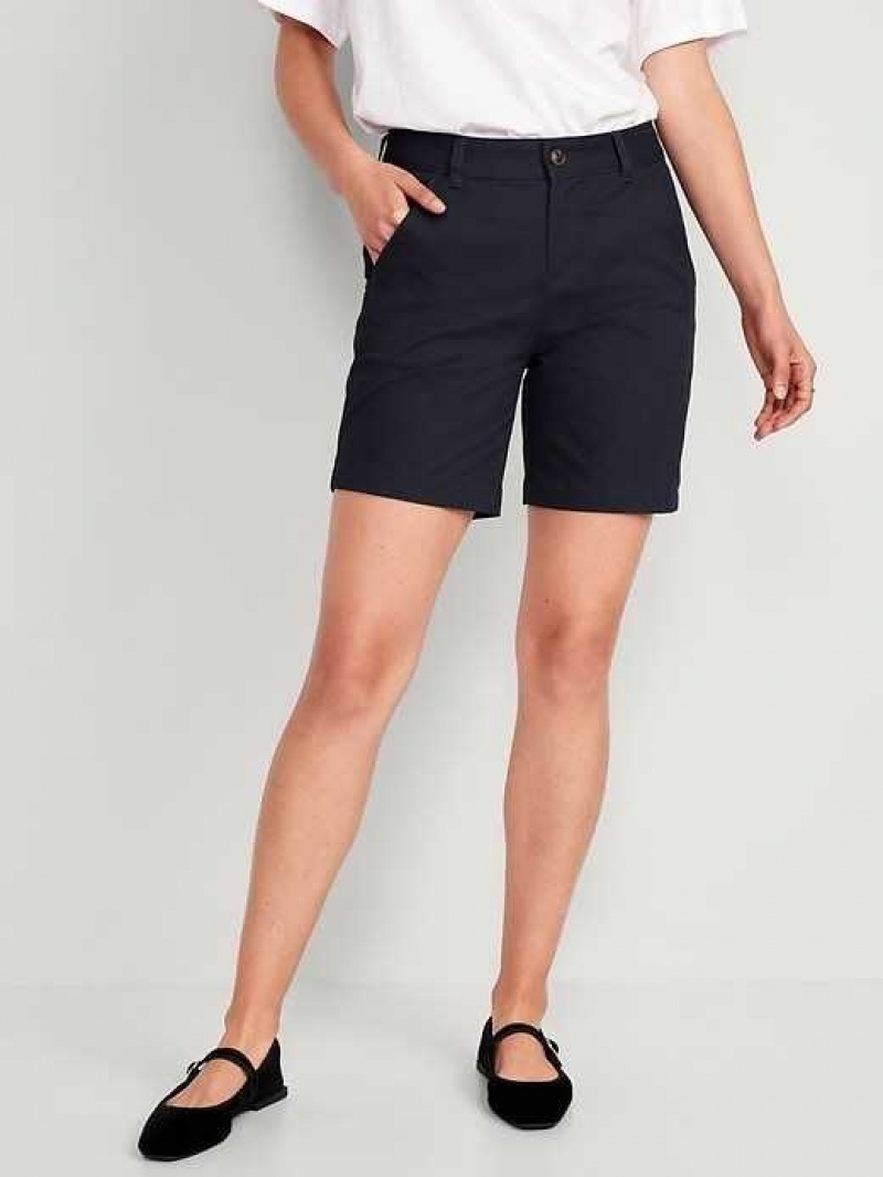 Old Navy High-Waisted Uniform Bermuda Shorts Inkwell | ZET890741