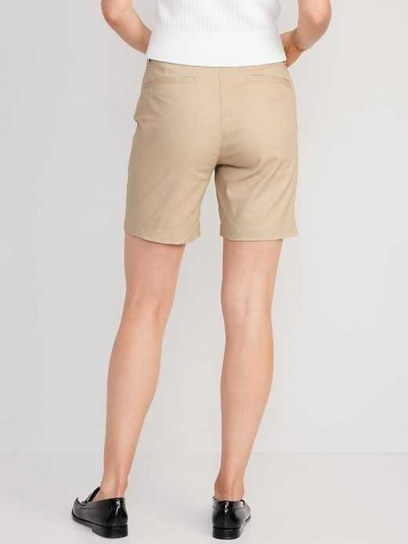 Old Navy High-Waisted Uniform Bermuda Shorts Rolled Oats | ZBC576238