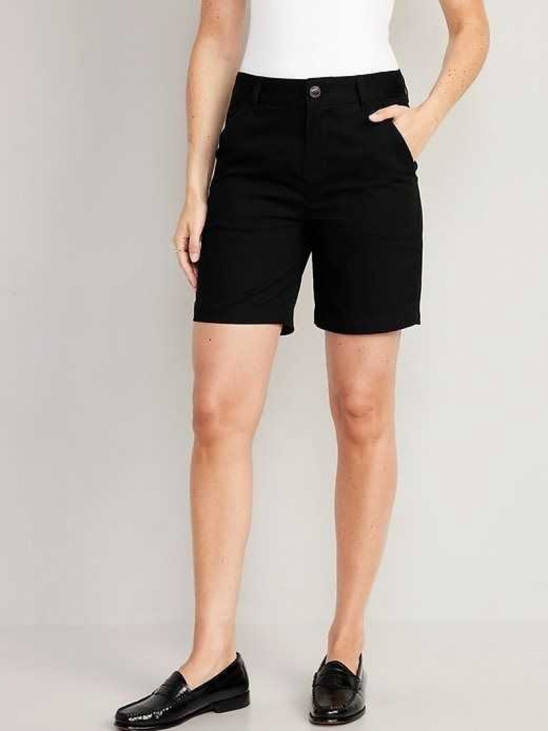 Old Navy High-Waisted Uniform Bermuda Shorts Black | HQS318549