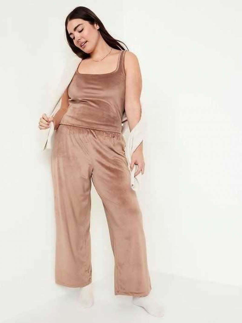 Old Navy High-Waisted Velour Pajama Pants Cocoa Fawn | SPY274819