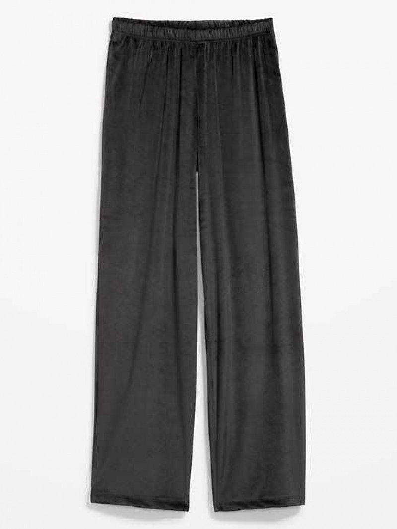 Old Navy High-Waisted Velour Pajama Pants Black | GUL021439