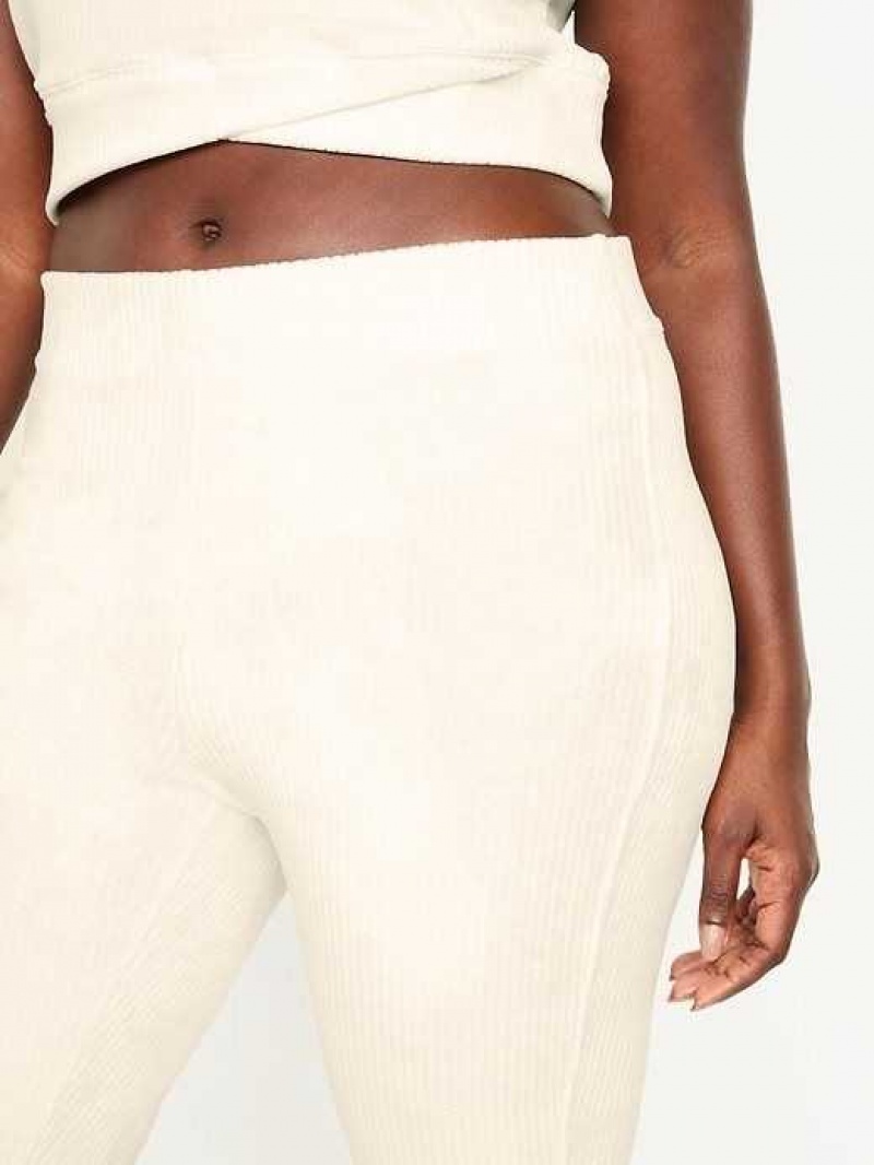 Old Navy High-Waisted Velvet Performance Flare Pants Creme De La Creme | FQY204671