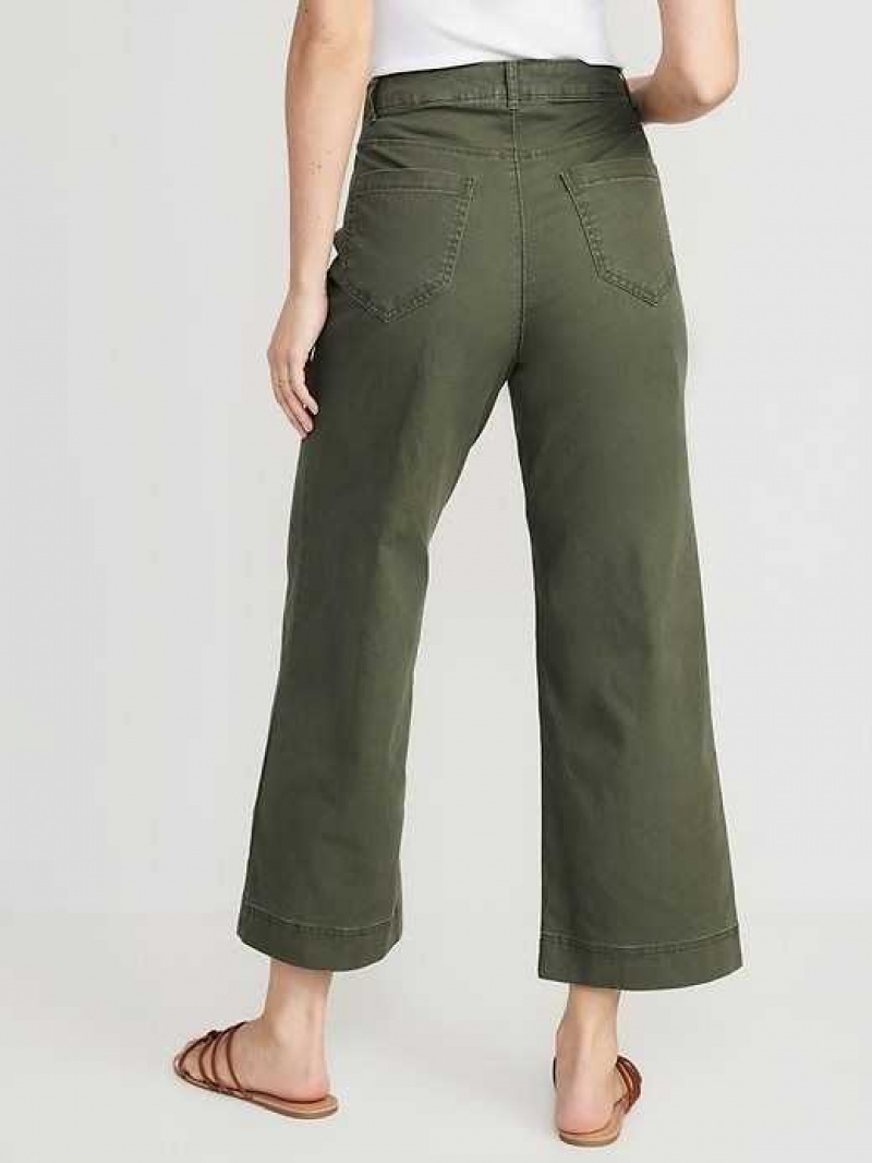 Old Navy High-Waisted Wide-Leg Cropped Chino Pants Alpine Tundra | TLP862374