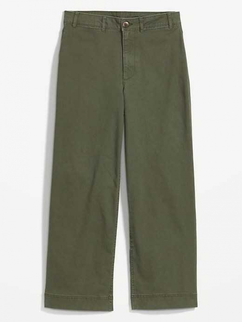 Old Navy High-Waisted Wide-Leg Cropped Chino Pants Alpine Tundra | TLP862374