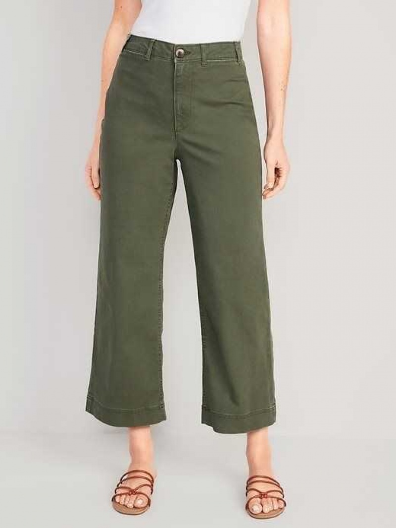 Old Navy High-Waisted Wide-Leg Cropped Chino Pants Alpine Tundra | TLP862374