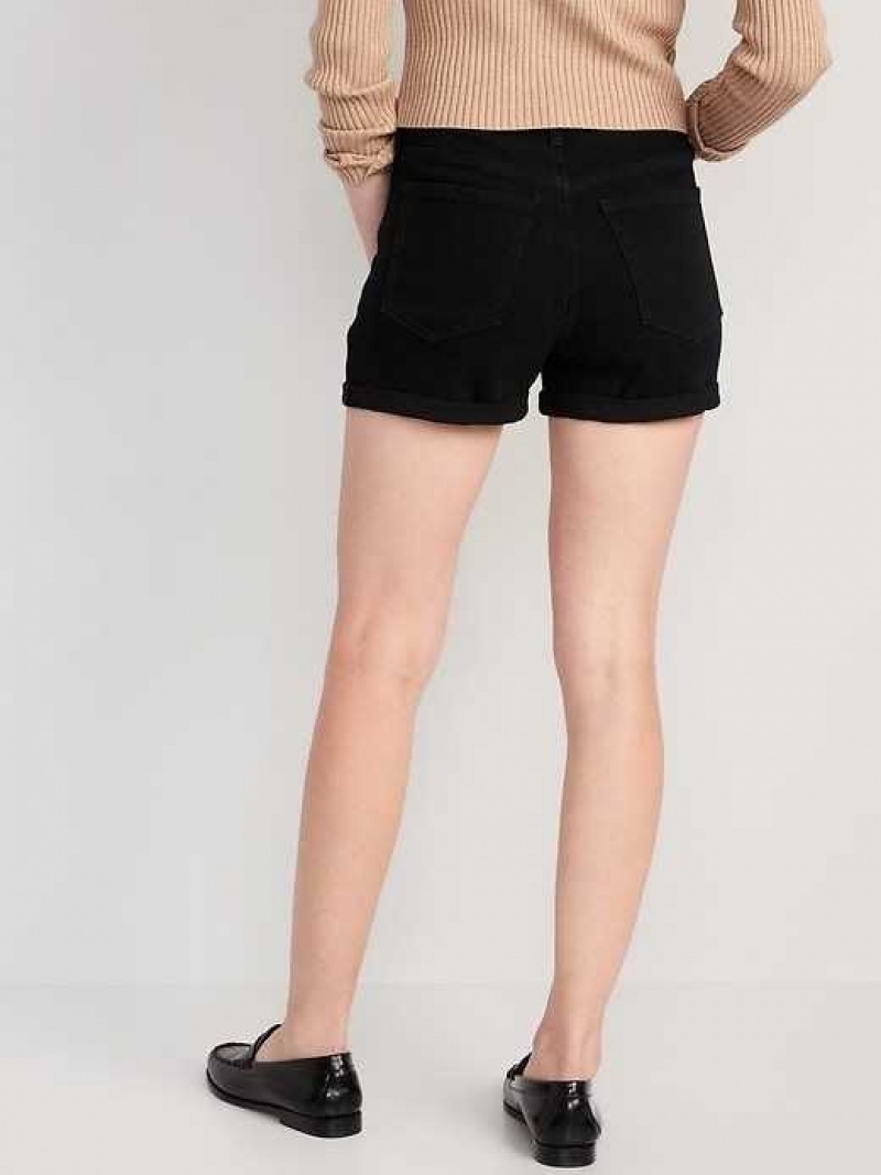 Old Navy High-Waisted Wow Black-Wash Jean Shorts Black | DFY053192