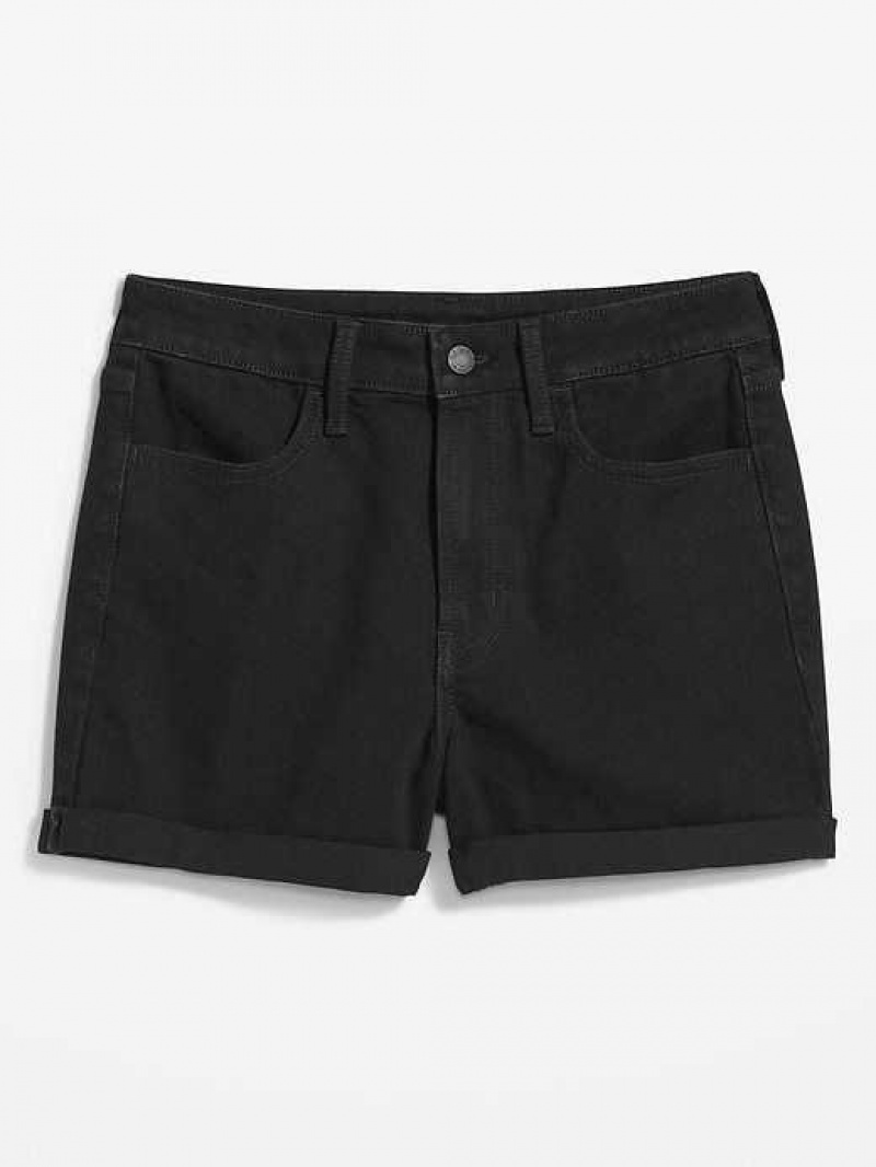 Old Navy High-Waisted Wow Black-Wash Jean Shorts Black | DFY053192