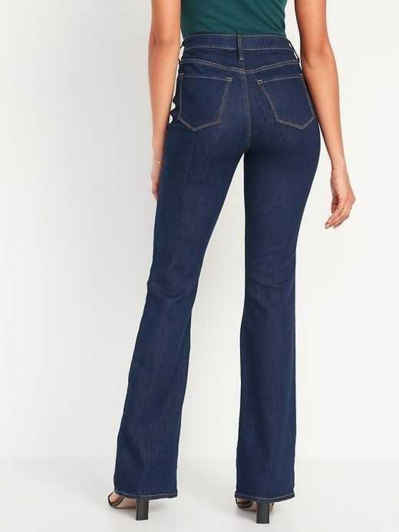 Old Navy High-Waisted Wow Flare Jeans Dark Wash | AQH376405